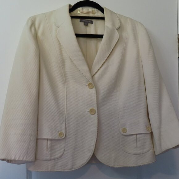 Ann Taylor Petites Light Yellow 3/4 sleeve cotton summer jacket, size 10 - Picture 4 of 14